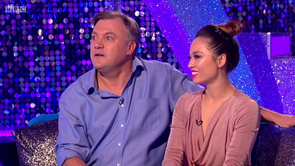  He stared in horror as dance partner Katya Jones grinned