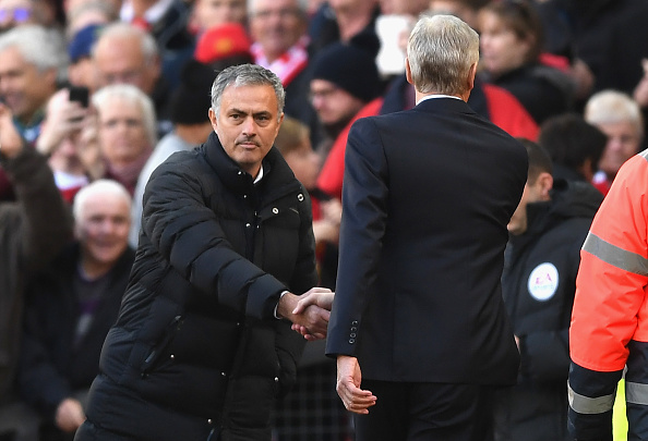 Old rivals Arsene Wenger and Jose Mourinho were forced to share the points at Old Trafford