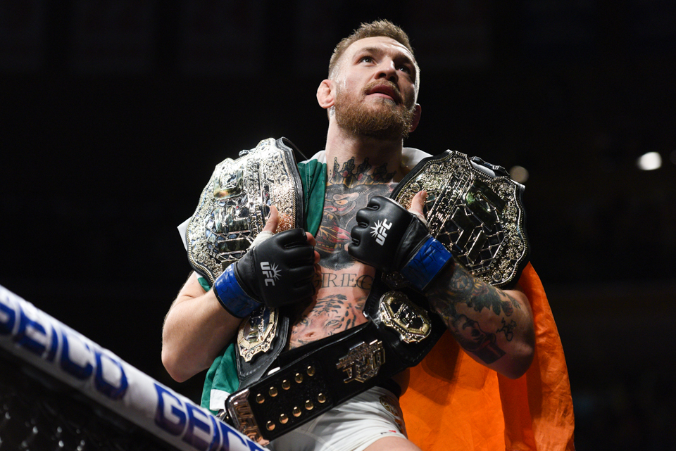  Conor McGregor is the first man to hold two titles at the same time, but he's had to let go of his featherweight belt