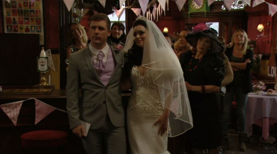 Seconds after she entered the big the veil was suddenly back on her head