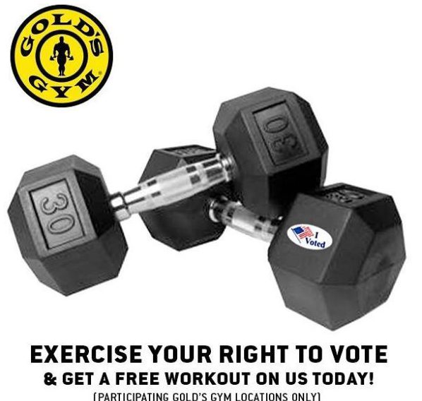  Feeling election lethargy? Golds Gym had free workouts on offer