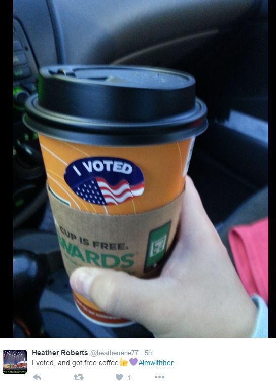  A cup of joe helped revive anyone who had to get up early to cast their vote