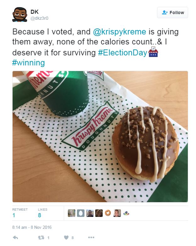  Krispy Kreme was giving away donuts