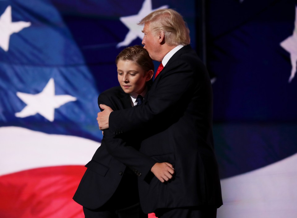  Donald Trump has branded Hillary Clinton a "terrible example" to American children - including his son Barron