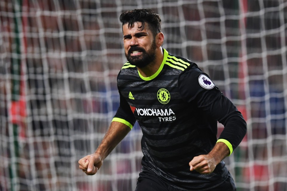 Diego Costa celebrates his opener