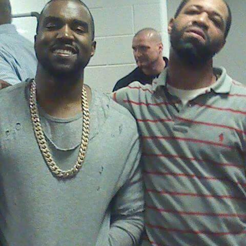 Hal, pictured here with his step-brother Kanye, backstage at a concert