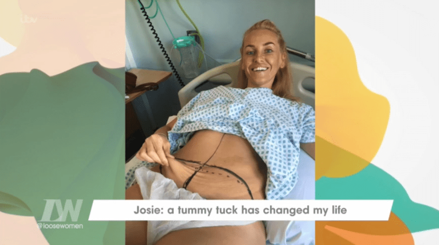  The Loose Women audience were shown candid shots of Josie recovering in hospital