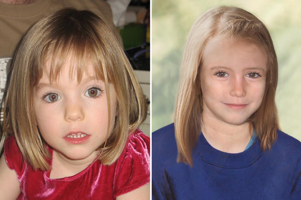  Madeleine McCann went missing in Praia da Luz, Portugal, shortly before her fourth birthday in May 2007. On the right is an impression of how she may have looked aged nine