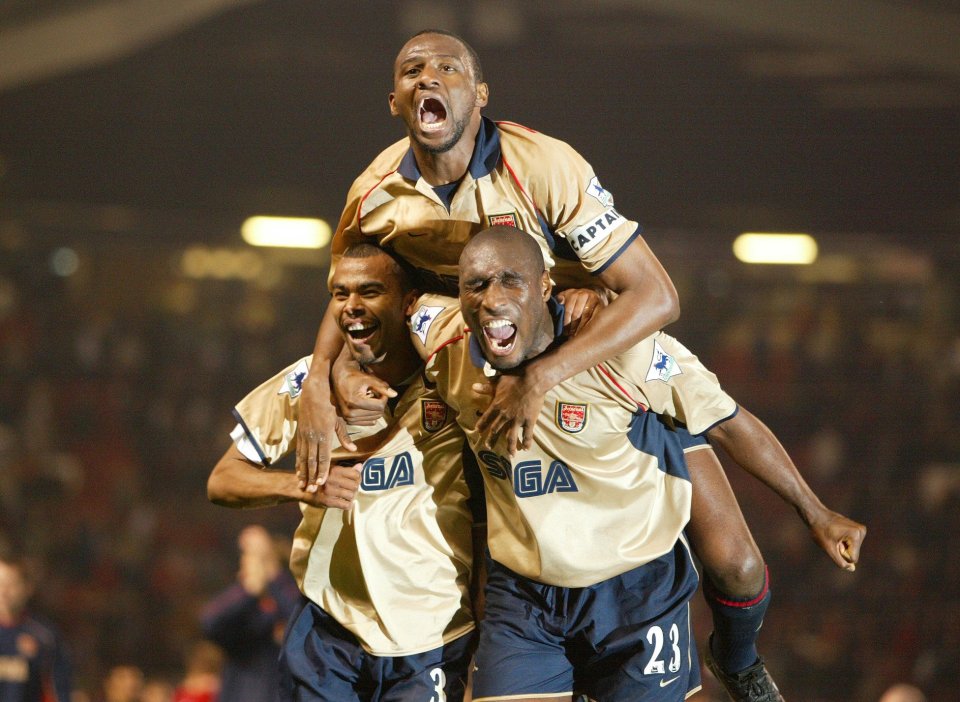 A rare bright moment for Arsenal at Old Trafford, as Sylvain Wiltord scored twice in a famous win