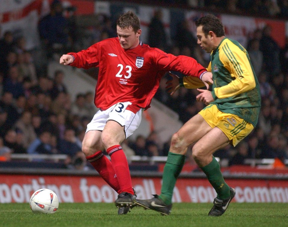 The Manchester United striker made his debut for England against Australia in 2003 at Upton Park