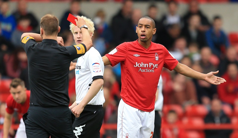  Landlord Dexter Blackstock, seen here getting sent off while playing for Nottingham Forest, has denied responsibility for the problems