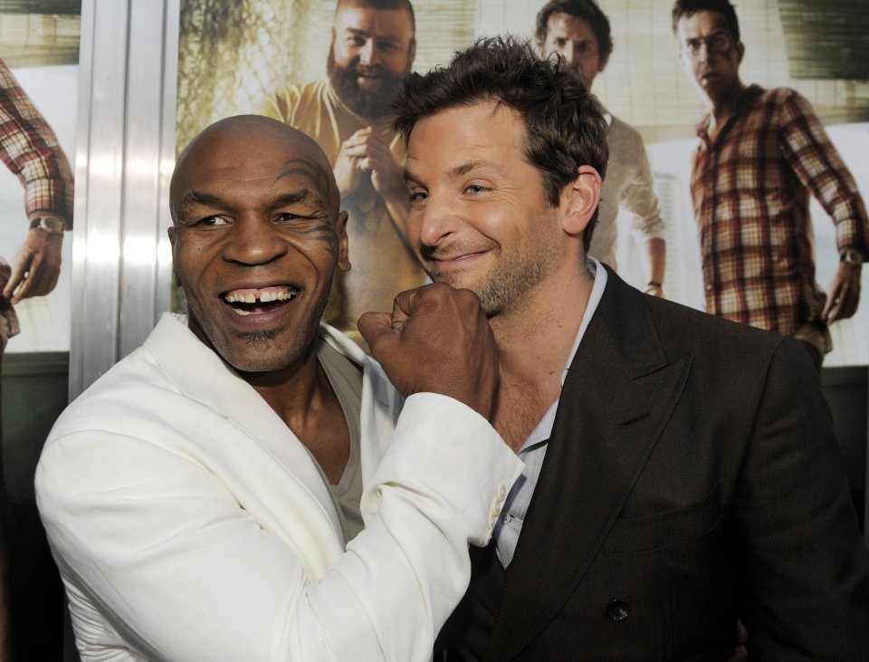 Tyson, pictured here with The Hangover actor Bradley Cooper, has carved an acting career out for himself