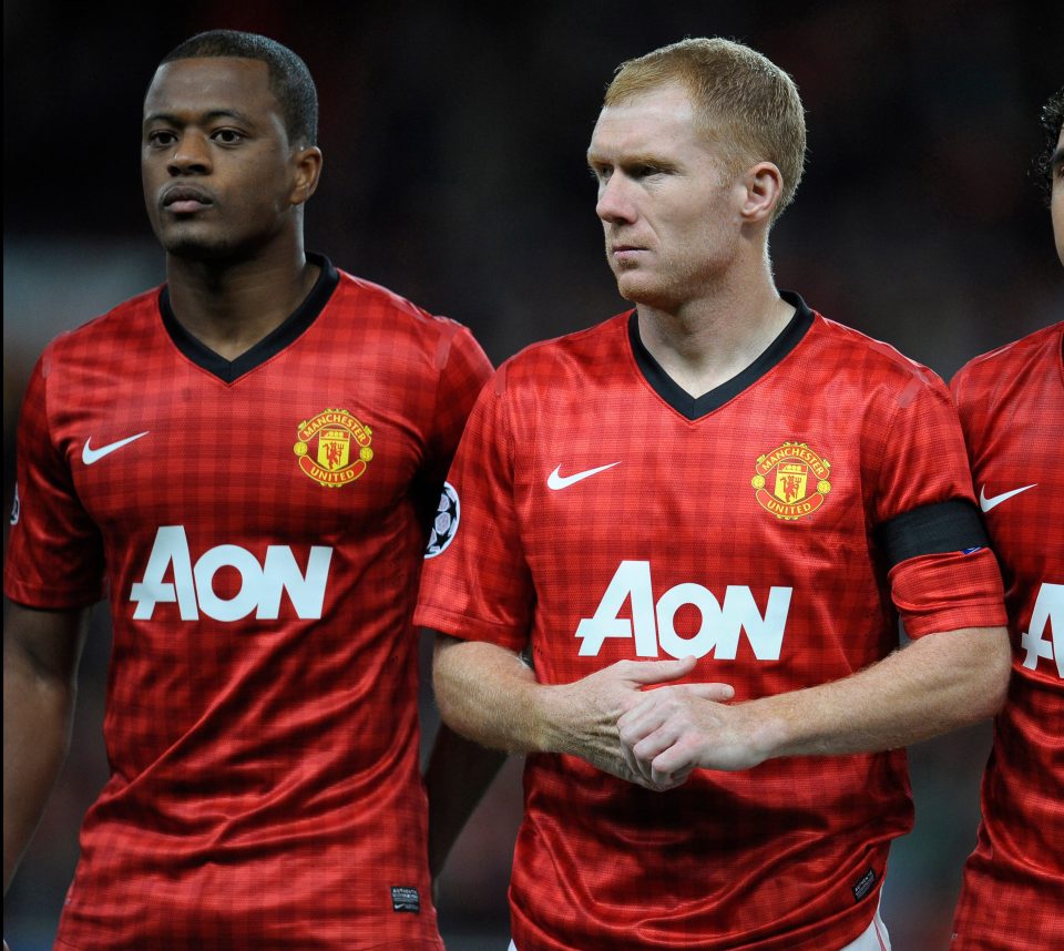 Evra (l) revealed Scholes did not get the famous hairdryer treatment from Sir Alex Ferguson