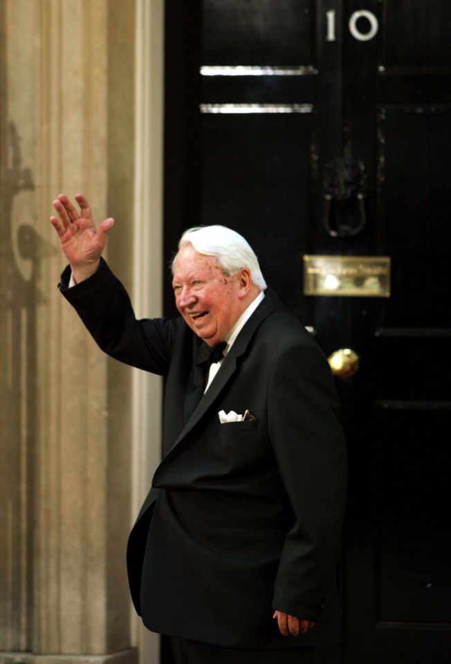 Sir Edward Heath , former Prime Minister, outside Number 10 Downing Street