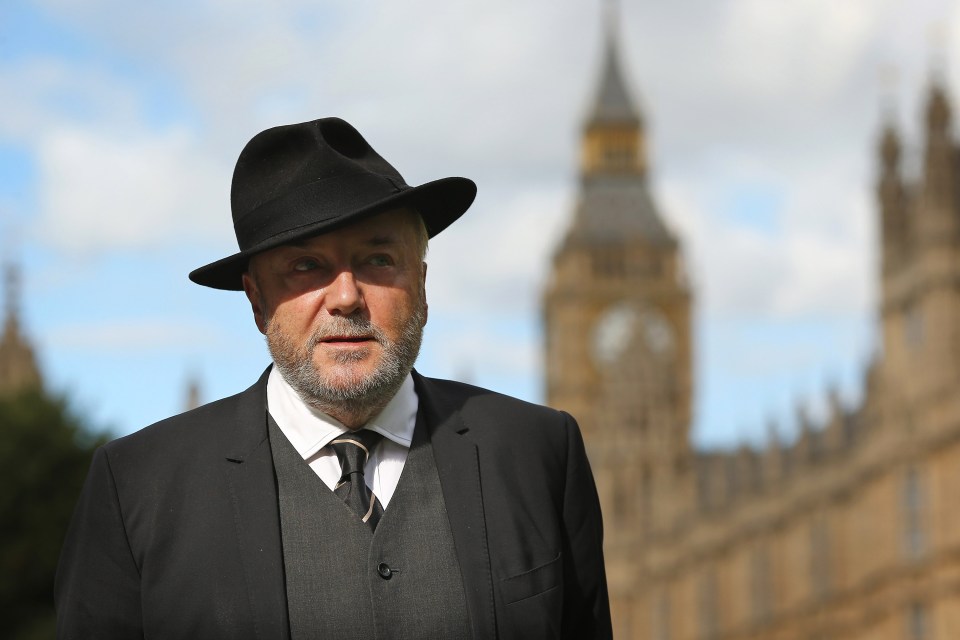  George Galloway stands outside The Houses of Parliament on September 26, 2014