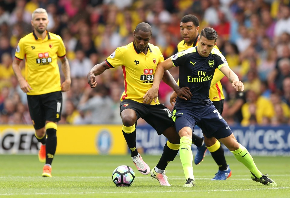  Xhaka's best performance in an Arsenal shirt came in the 3-1 win over Watford in August