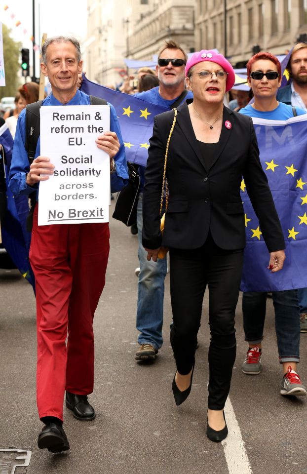  Eddie Izzard marched alongside pro-Europe protesters in a Europe rally in March