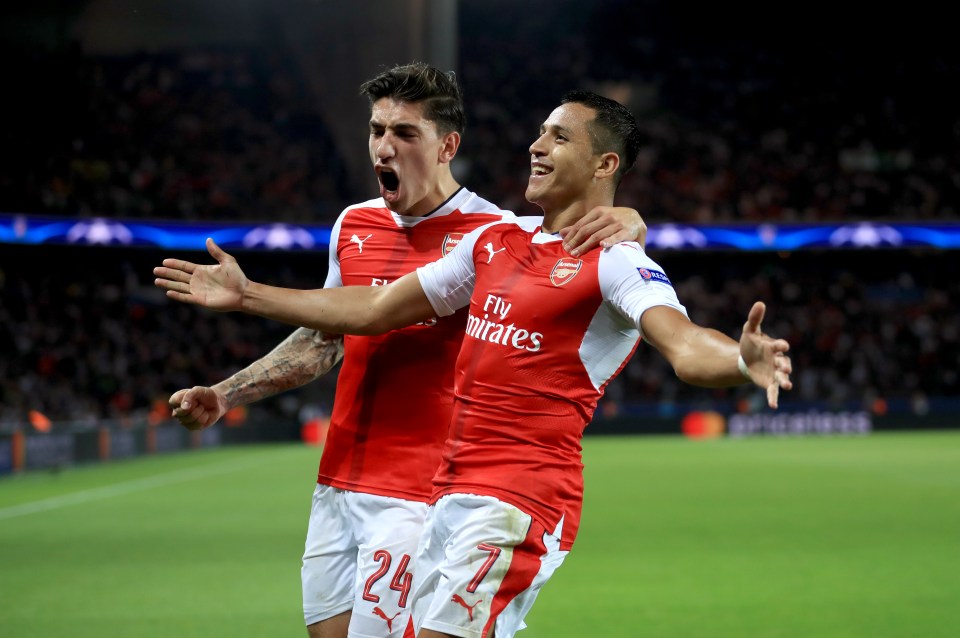  Alexis Sanchez struck the Arsenal goal in the 1-1 draw against Paris Saint-Germain earlier this season