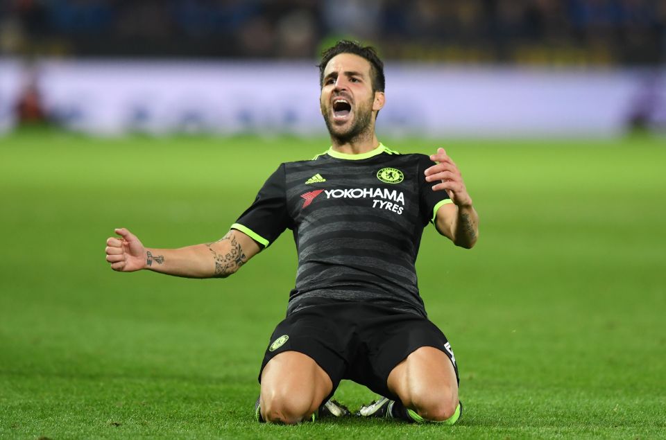  Cesc Fabregas has also returned to training after suffering a thigh problem