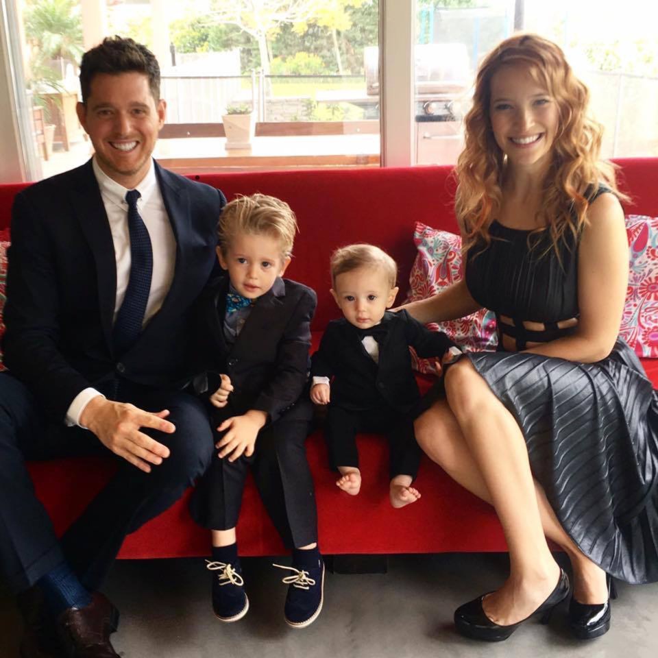  Michael Buble's is pictured here with Luisana and their two sons