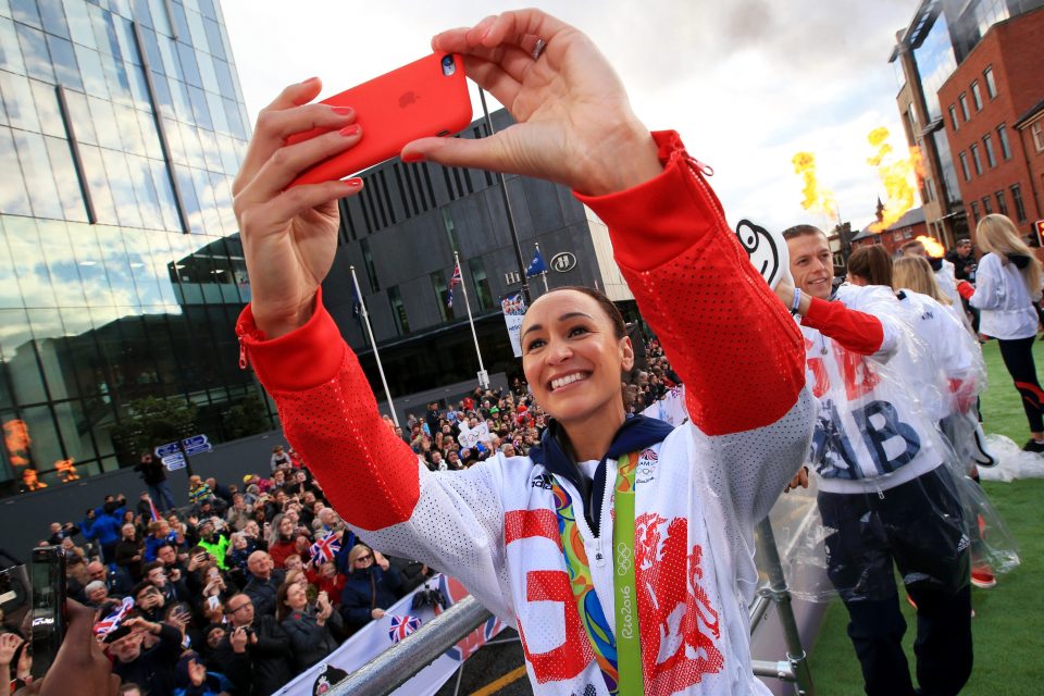 Jessica Ennis-Hill had her own photo fun during the parade