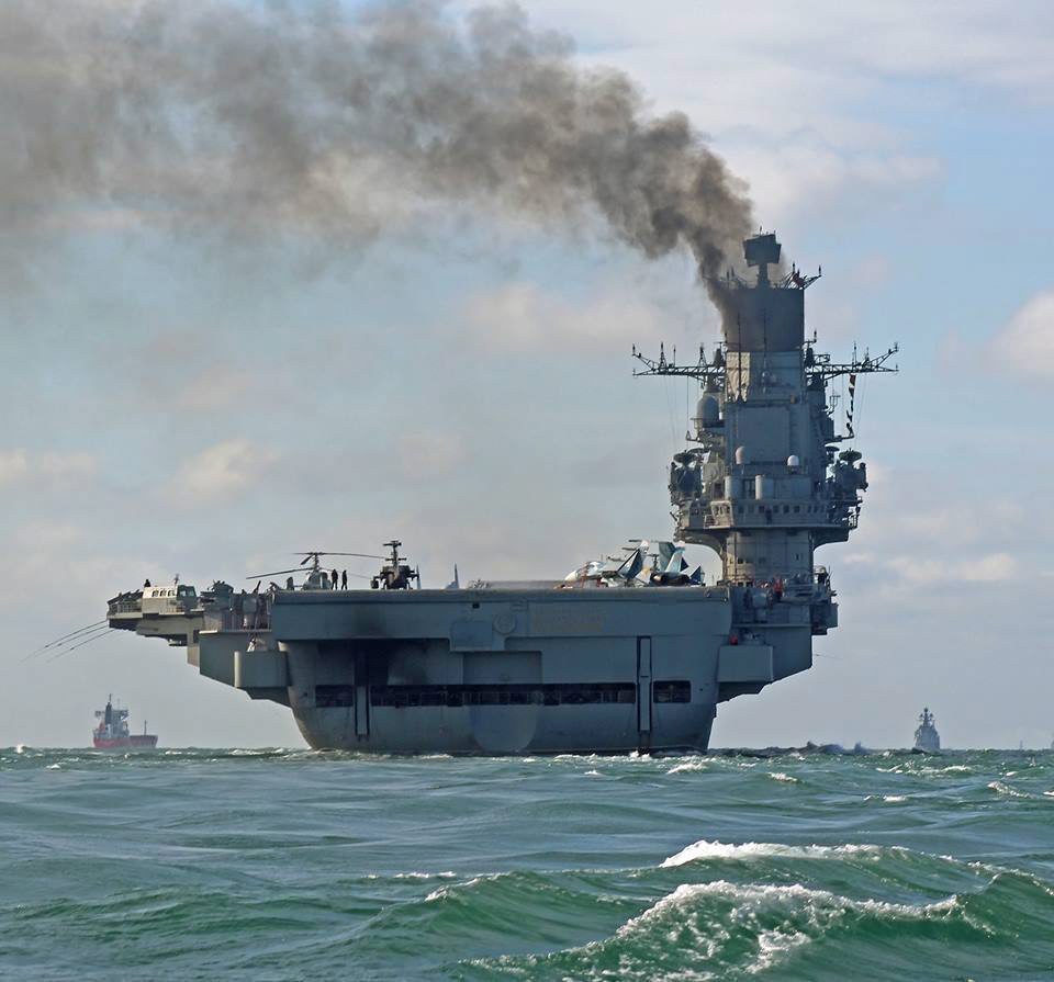 The giant Admiral Kuznetsov was on its way to the Mediterranean where it has since joined Russia bombing campaign on forces opposed to embattled dictator Bashar al-Assad