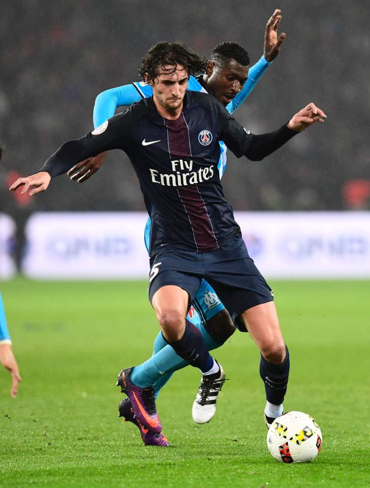  Paris Saint-Germain's Adrien Rabiot is in line to make his debut