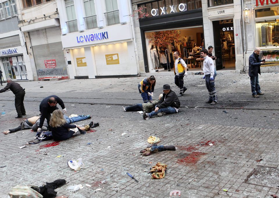 The aftermath of a recent explosion on the streets of Istanbul