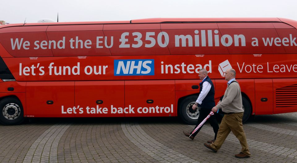  The Vote Leave bus said there would be more money for the NHS