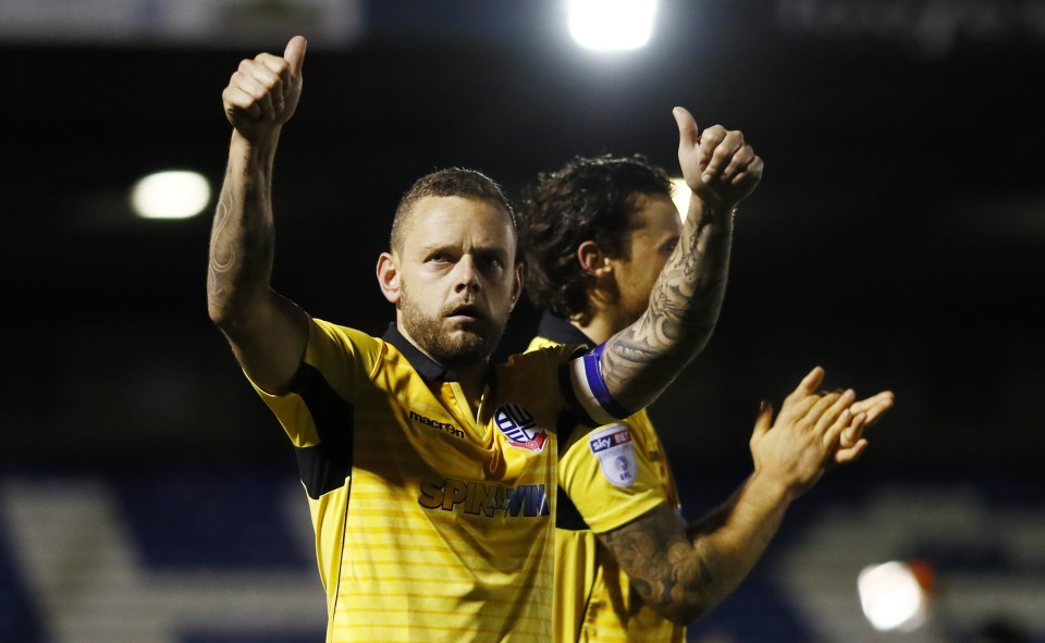 Jay Spearing celebrating the win against Bury