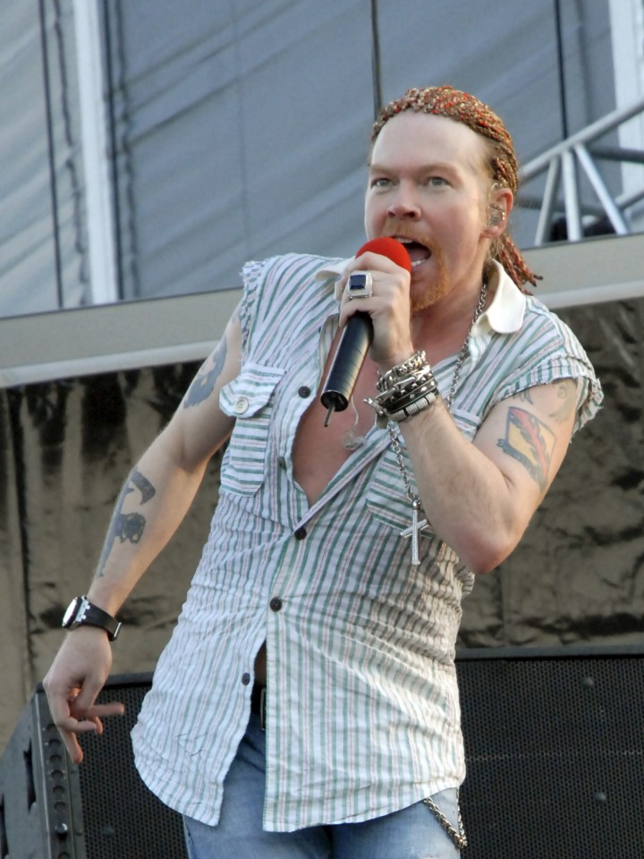 Guns 'N Roses frontman Axl Rose performing in Dublin