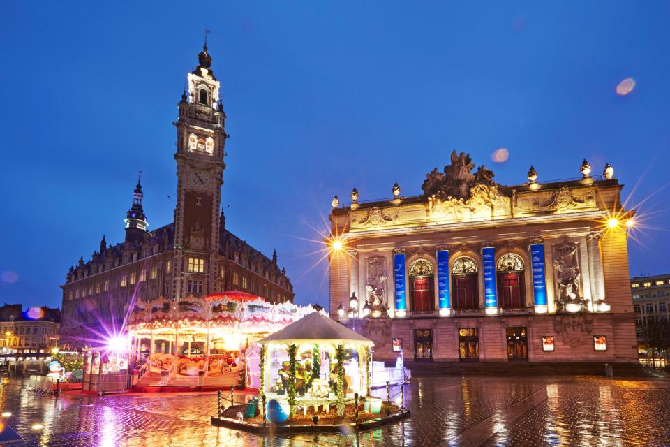  The Flemish Belfry at Chamber of Commerce, Opera de Lille and Christmas Market in Lille which was placed fifth