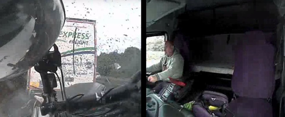  Shocking dashcam footage shown to the trial revealed the force of impact