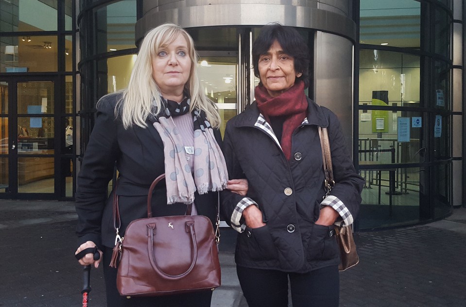 Victims Janet Morsy and Charandasi Chandiramani outside Kingston Crown Court