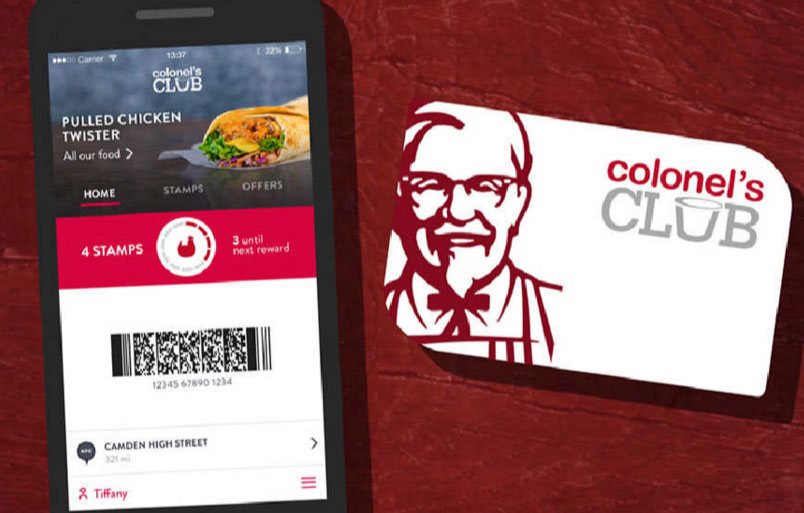 KFC has a loyalty card scheme, offering free food and exclusive offers to its members