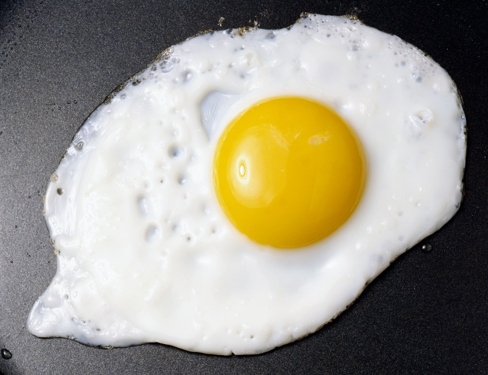 Fried egg in nonstick pan