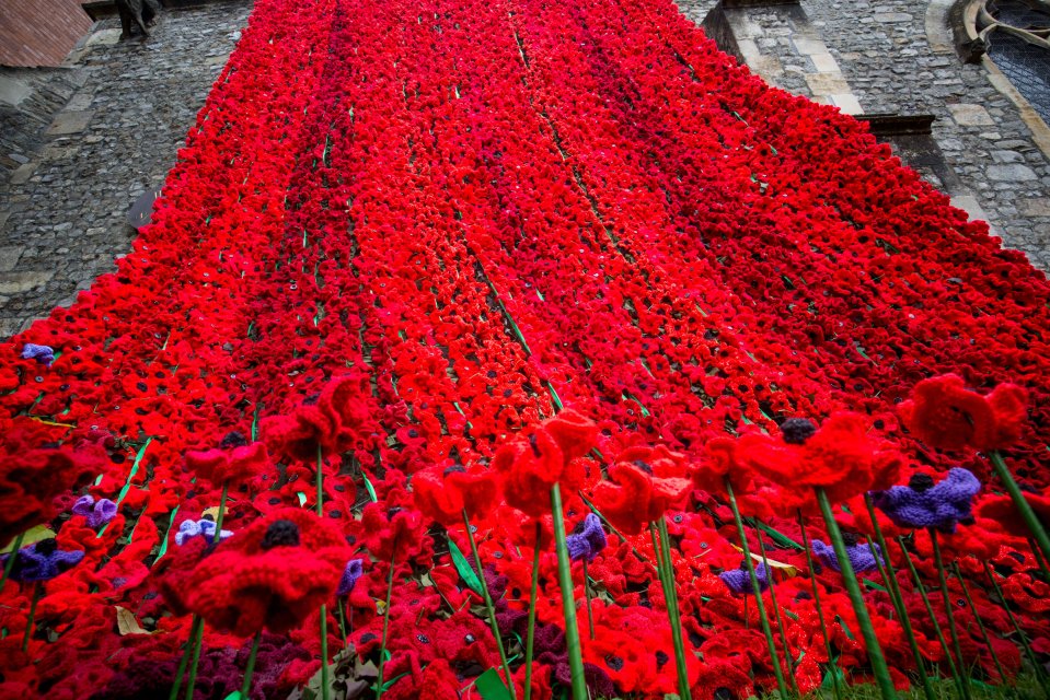 The names of all the soldiers who lost their lives in Afghanistan have also been sewn into poppies