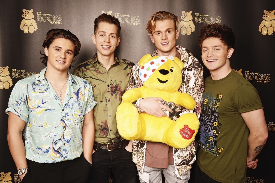  The Vamps spent time posing with Pudsey as they arrived