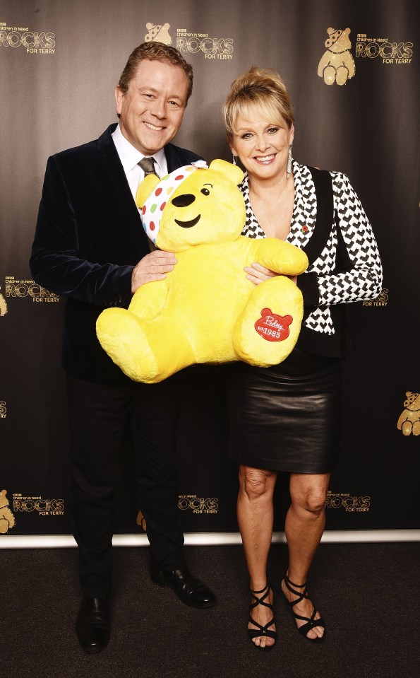  Jon Culshaw and Cheryl Baker posed with Pudsey before they went in