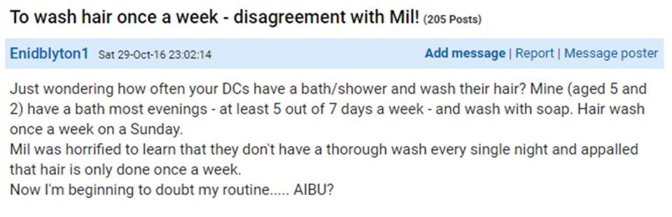 The mum aired her views on the parenting forum, Mumsnet