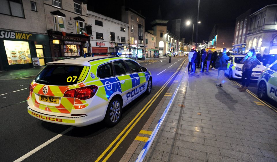 Two ambulance crews and four police cars were called to the scene