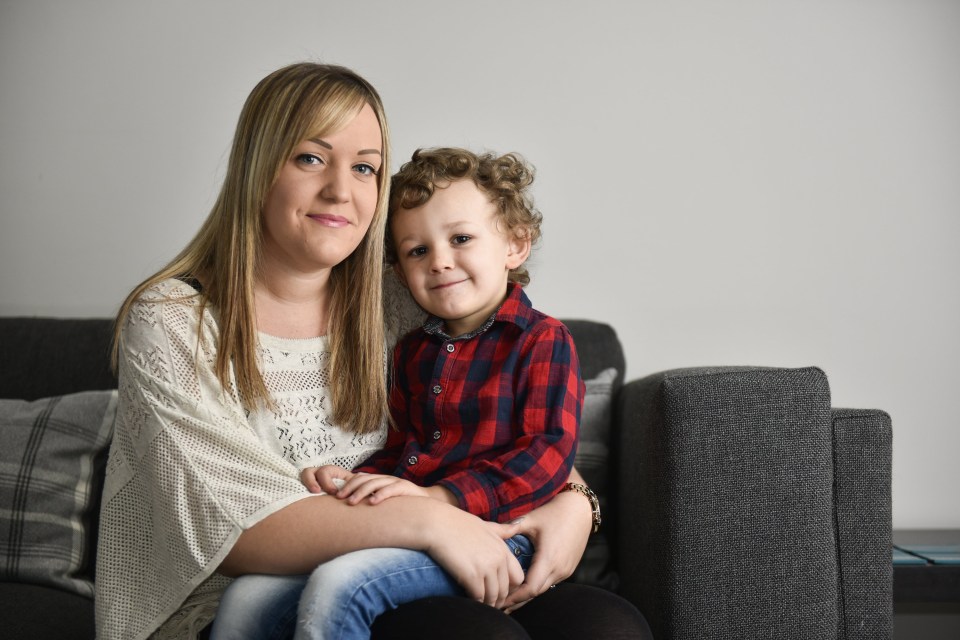  The mum-of-one was rushed for the op when doctor's became concerned they couldn't hear baby Noah's heartbeat. Noah, now four, is pictured with his mum