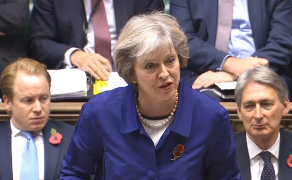 Theresa May slammed the ban as "utterly outrageous"