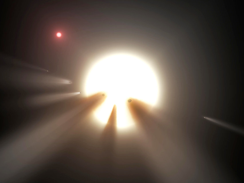  An illustration Tabby's star, a mysterious flickering sphere that has baffled scientists and astronomers