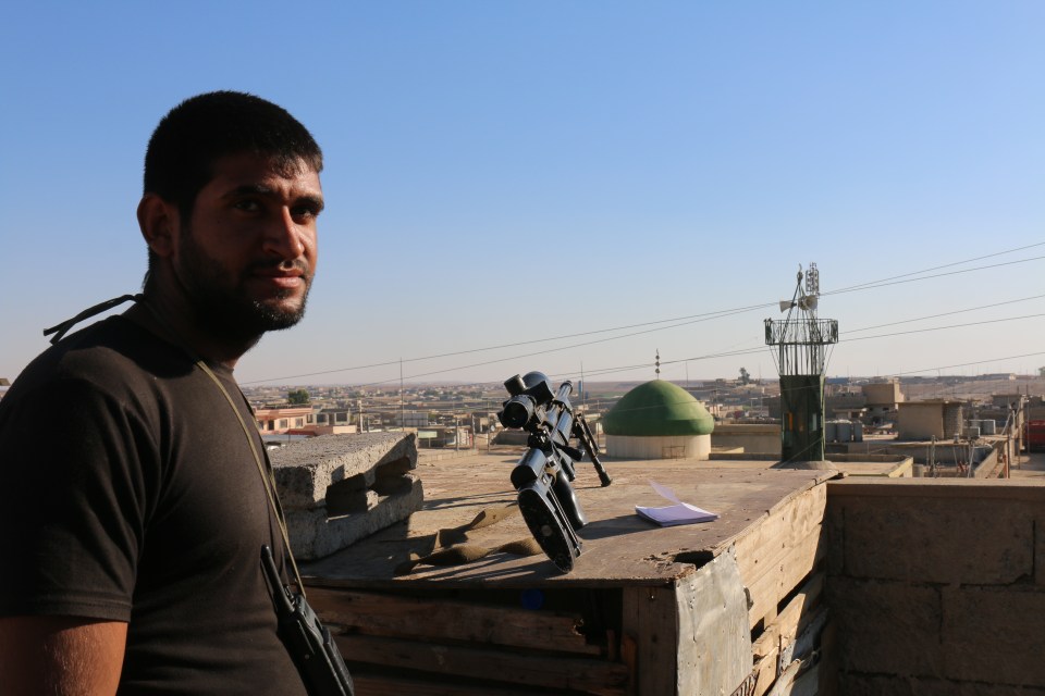  He warned jihadis were still in control of the mosque seen in the distance