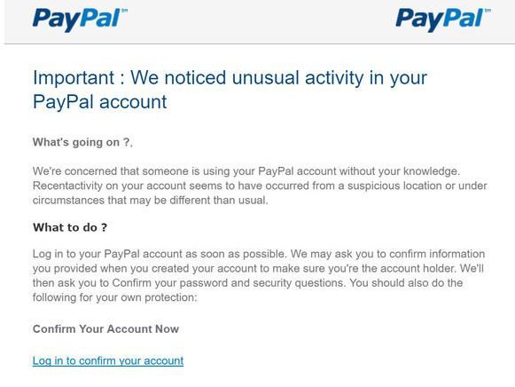 The PayPal email doing the rounds 