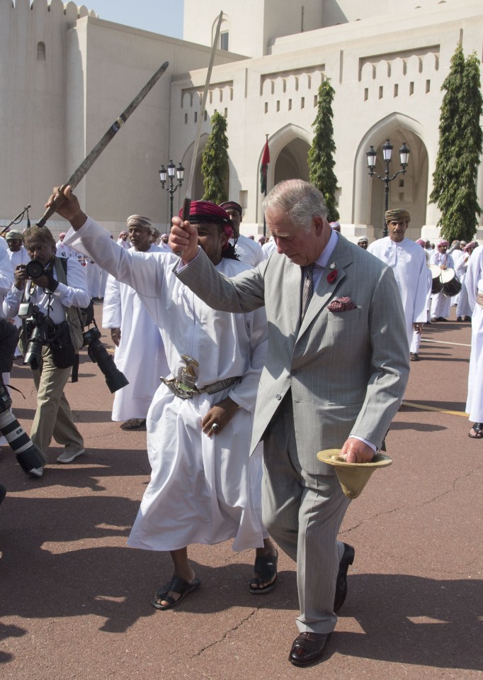 Following their welcome, Charles will tour Muscat's new National Museum, which showcases the history of the nation from its first human settlement two million years ago through to the present day