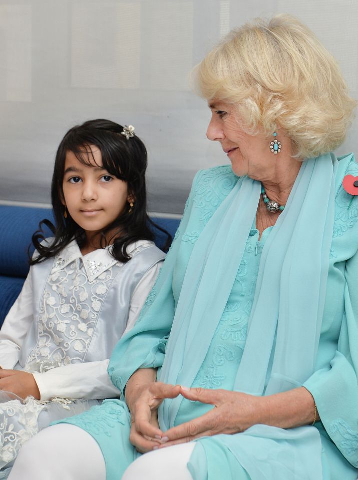 The Duchess of Cornwall meets patients at the Dar Al Hannan hostel for children suffering with cancer 