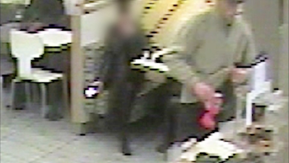 CCTV image shows the man with a poppy collection container in his hand