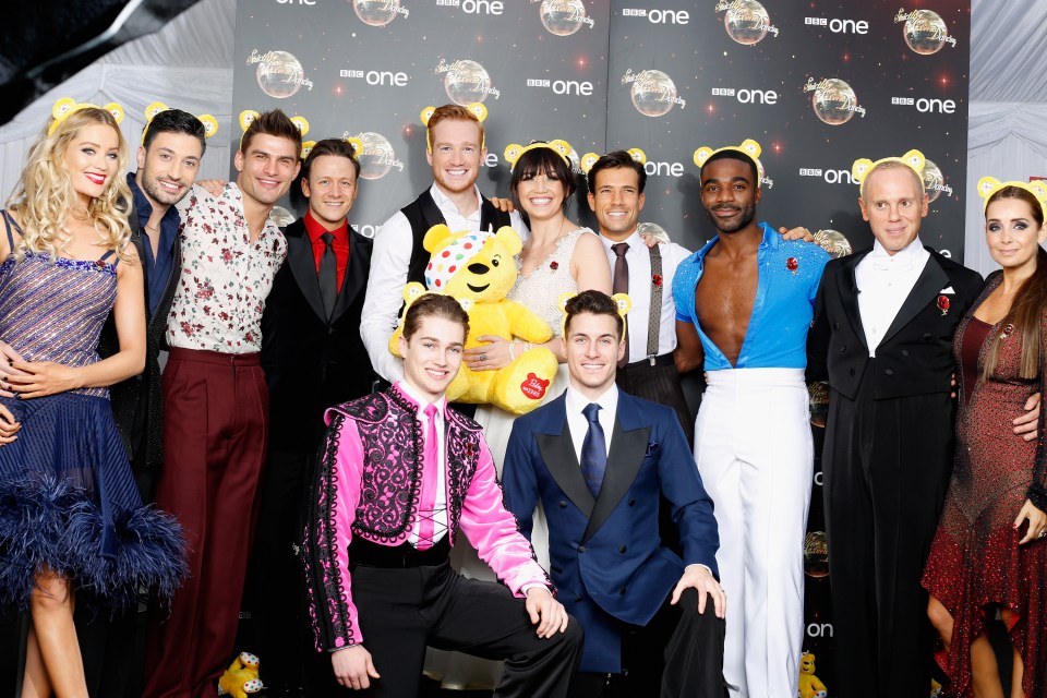  The cast of Strictly Come Dancing show support for BBC Children in Need at Strictly Come Dancing